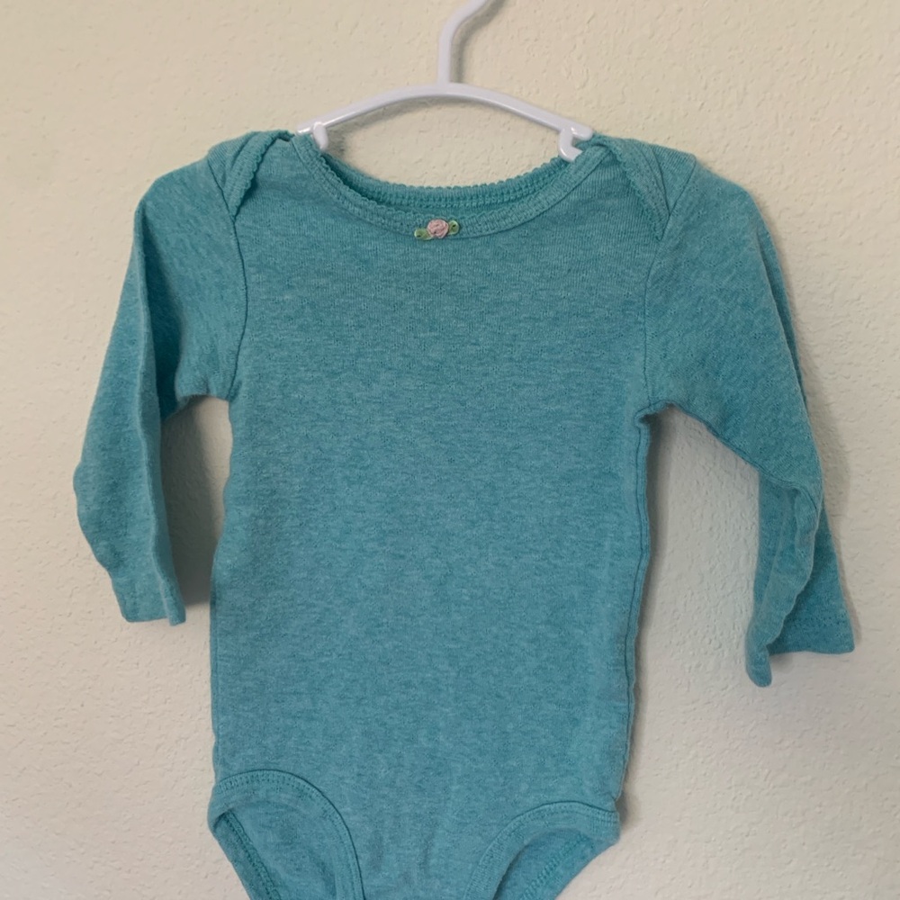 Teal Long Sleeve Baby One Piece